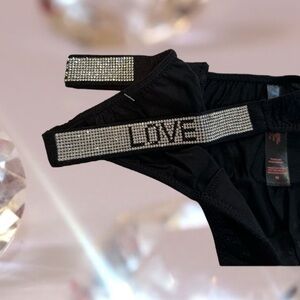 UNBRANDED Love size medium panties
Faux silver clear diamond rhinestones NEW